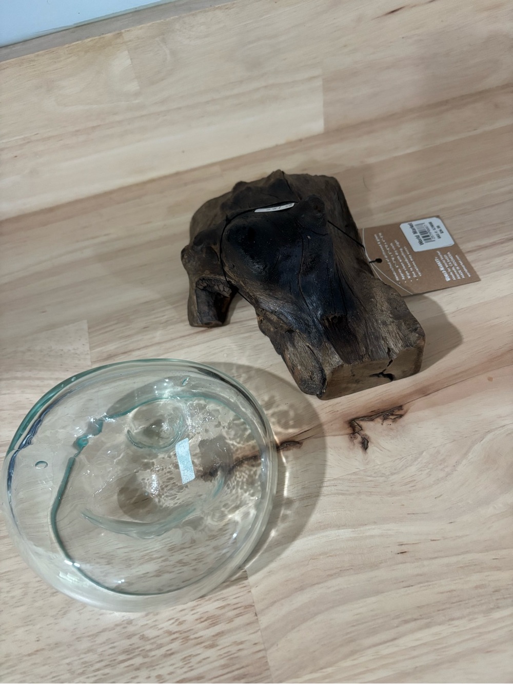World Market Handcrafted Driftwood & Glass Bowl - Picture 5 of 8